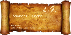 Losonczi Ferenc névjegykártya